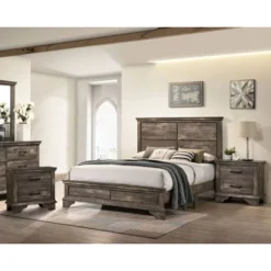 3pc Jacobi Bed With 2 Nightstands Gray - HOMES: Inside + Out