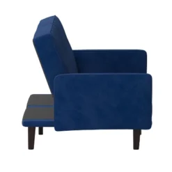 Emma And Oliver Plush Padded Upholstered Split Back Sofa Futon With Vertical Channel Tufting And Wooden Legs -Baxton Studio Store GUEST 0053ba5a 7860 4d2f 9c79 667bea0dac8f