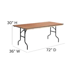 Flash Furniture 6-Foot Rectangular Wood Folding Banquet Table With Clear Coated Finished Top 10 Flash Furniture 6-Foot Rectangular Wood Folding Banquet Table With Clear Coated Finished Top -Baxton Studio Store GUEST 00964d86 b288 4d3d 8fb7 b170c95caa9b