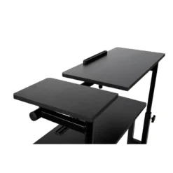Black Rolling Sitting/Standing Desk With Side Storage - Mind Reader -Baxton Studio Store GUEST 00be6942 3246 4aaf 8430 b3a4755ea7fc