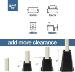 Adjustable Bed Risers - Heavy Duty Furniture Riser Set Of 4 In Heights Of 8, 5, Or 3 Inches For Table Risers, Bed Frame Risers In Black – Homeitusa -Baxton Studio Store GUEST 00f97e73 cc1f 43e4 887e 228076af958c