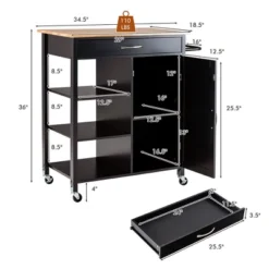 Tangkula Mobile Kitchen Island Cart Serving Utility Trolley Drawer Shelf Towel Rack -Baxton Studio Store GUEST 0156a04a 5447 4723 ae05 11c00b53f83e
