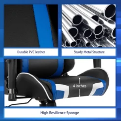 Costway X-Shaped Gaming Desk & Racing Style Massage Chair Set Home Office Black+White/Blue/Grey/Red -Baxton Studio Store GUEST 0186d6c8 7302 4cbc baf6 395b1b406ae1