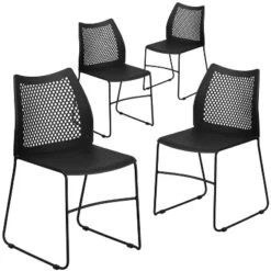 Flash Furniture 4 Pack HERCULES Series 661 Lb. Capacity Stack Chair With Air-Vent Back And Powder Coated Sled Base -Baxton Studio Store GUEST 01e3d31a 7906 4aa4 bd2f 825ba98ab7db
