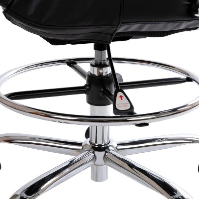 Flash Furniture Mid-Back LeatherSoft Drafting Chair With Adjustable Foot Ring And Chrome Base 7 Flash Furniture Mid-Back LeatherSoft Drafting Chair With Adjustable Foot Ring And Chrome Base - Image 7