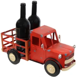 Sunnydaze Decor Sunnydaze Rustic Truck Metal Wine Rack - Red -Baxton Studio Store GUEST 03428b6d 102b 437f bf32 57668ecd59fb