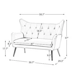 Filomena 50" Contemporary Loveseat For Living Room And Bedroom | ARTFUL LIVING DESIGN -Baxton Studio Store GUEST 045dbb4d a417 4ebf a07f ca0406490006