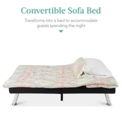 Best Choice Products Modern Faux Leather Convertible Futon Sofa W/ Removable Armrests, Metal Legs, 2 Cupholders -Baxton Studio Store GUEST 0467b735 53ab 4e00 84cb fb1815067ef5