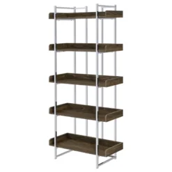 70.25" Angelica 5 Shelf Bookcase Walnut - Coaster -Baxton Studio Store GUEST 052173a0 a299 4cd8 b683 c5e7fdc8bb41