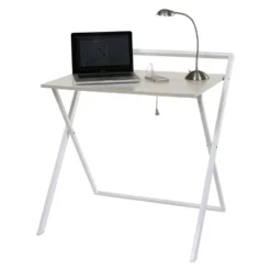 Basics No Assembly Folding Desk With Dual Usb Charger Whitewashed Oak/White - OneSpace 9 Basics No Assembly Folding Desk With Dual Usb Charger Whitewashed Oak/White - OneSpace -Baxton Studio Store GUEST 05c8a639 5969 413b b705 6c8c9a413f70