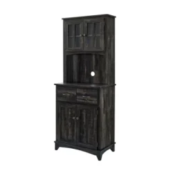 Home Source Microwave Stand With Top And Bottom Cabinets -Baxton Studio Store GUEST 05ff8060 8f07 427b be28 0b016523c8d6