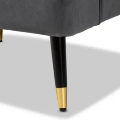 Ellard Velvet Fabric Upholstered Two-Tone Wood Accent Chair Gray/Dark Brown - Baxton Studio -Baxton Studio Store GUEST 067d99af ef63 48d6 a2f5 9029e51256e0