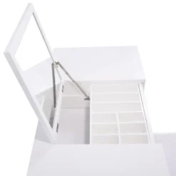 Tangkula 2 Drawers Make-up Mirror Set Vanity Dressing Table Flip-type Desktop With Stool 13 Tangkula 2 Drawers Make-up Mirror Set Vanity Dressing Table Flip-type Desktop With Stool -Baxton Studio Store GUEST 06b45097 1192 4d23 a43f e50d4ab425b0