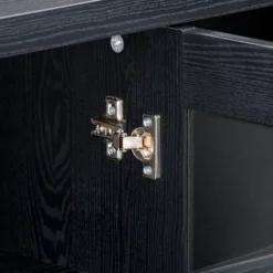 Fremont TV Stand For TVs Up To 95" With Glass Cabinets Black - CorLiving -Baxton Studio Store GUEST 070ae342 b9ce 40e1 8c9f d5488e23f87d