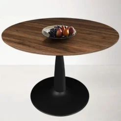 40'' Harold Foil Round Top Black Base Round Pedestal Dining Table -The Pop Maison -Baxton Studio Store GUEST 07127ba0 f4f7 4024 876d f3a179d9ea95