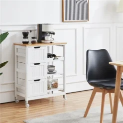 Yaheetech Rolling Kitchen Island Kitchen Cart With Cabinet & Drawer White 13 Yaheetech Rolling Kitchen Island Kitchen Cart With Cabinet & Drawer White -Baxton Studio Store GUEST 07518732 da75 4bec b491 90bd78256c50