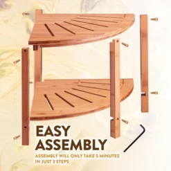 Bambusi Bamboo Corner Bench With Shelf For Bathroom, Living Room, Entryway Or Outside -Baxton Studio Store GUEST 07697b58 56bb 4ede b397 0ddbef19c0a6