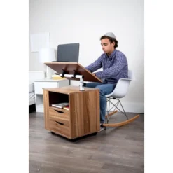 Mind Reader Bedside Workstation Adjustable Desk Nightstand, Wood Finish -Baxton Studio Store GUEST 0776c329 a1e0 4619 a28e 711915dc4665