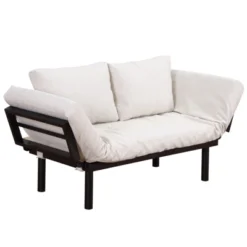 HOMCOM Single Person Chaise Lounger, Modern Sofa Bed With 5 Adjustable Positions, 2 Large Pillows, And Birch Legs 12 HOMCOM Single Person Chaise Lounger, Modern Sofa Bed With 5 Adjustable Positions, 2 Large Pillows, And Birch Legs -Baxton Studio Store GUEST 07935d35 4aec 4855 9416 2e3da7008b5d