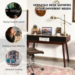 Costway 48'' Computer Desk Study Workstation Laptop Table Home Office W/ Drawers -Baxton Studio Store GUEST 07a0048c b17e 4973 8f09 388b9608984b