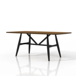 71" Bernst Mid-Century Modern Rectangle Dining Table Antique Oak/Black - MiBasics -Baxton Studio Store GUEST 07b6891a 716f 41f0 86b8 0584f51d99c6