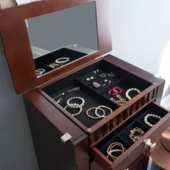 Tierra Contemporary Jewelry Armoire Merlot Brown - Powell Company -Baxton Studio Store GUEST 085558e9 c9e0 4e39 bd5e 249aa387810f