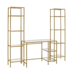 3pc Aimee Desk And Etagere Set Soft Gold - Crosley -Baxton Studio Store GUEST 0951d268 4eee 47b7 ab54 83e00409f6f3