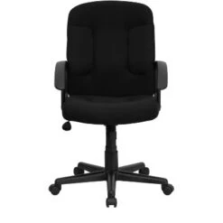 Emma And Oliver Mid-Back Fabric Executive Swivel Office Chair With Nylon Arms -Baxton Studio Store GUEST 098c6127 1b66 4cbc b6a5 b9bb2e02ac49