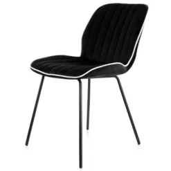 Elama 2 Piece Velvet Tufted Chair In Black With Black Metal Legs -Baxton Studio Store GUEST 09bd398f 80f7 4f5b a5ea 1e600b0b2704