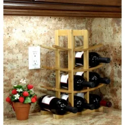 Oceanstar 12-Bottle Natural Wine Rack -Baxton Studio Store GUEST 0b57f818 5d78 4cf5 9e32 3b6d4e21b713