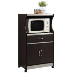 Microwave Kitchen Cart In Chocolate Gray - Hodedah -Baxton Studio Store GUEST 0bcf18aa e41e 4cc2 9e75 791dd8fedeb4