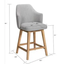 Kinston Swivel Curved Back Upholstered Counter Height Barstool - Threshold™ -Baxton Studio Store GUEST 0cf41a59 02f8 4482 a305 0046c7165fa6