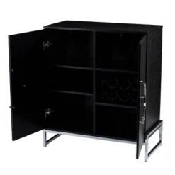 Henstinger Double Door Bar Cabinet Black/Chrome - Aiden Lane -Baxton Studio Store GUEST 0e27bdde d07d 45e4 af11 a3a52c8f4182