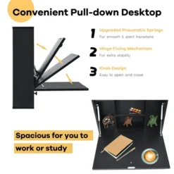 Costway Wall-Mount Floating Desk Foldable Space Saving Laptop Workstation -Baxton Studio Store GUEST 0edd1ae3 7f17 4d06 a4c9 3da4736e9ecb