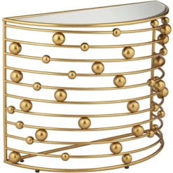 55 Downing Street Modern Gold Console Table 36 3/4" X 15 5/8" With Mirrored Tabletop Rail Bead For Living Room Bedroom Bedside -Baxton Studio Store GUEST 0eed8c03 5af4 4766 8cc6 4f7b67c49d23