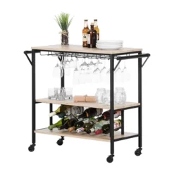 Munich Bar Cart With Wine Rack - South Shore -Baxton Studio Store GUEST 10420475 b3bd 4f40 b9c7 b30cad8af4a7
