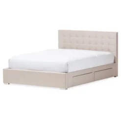 Queen Rene Modern And Contemporary Fabric 4 Drawer Storage Platform Bed - Baxton Studio -Baxton Studio Store GUEST 10bf9d19 e921 4283 99de 70f6e5dac768