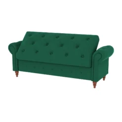 Cecily 63" Button-Tufted Large Storage Ottoman Upholstered Velvet Bench Features Rolled Arms, Window Seating, And Solid Wood Legs-Maison Boucle -Baxton Studio Store GUEST 1132b635 1e8e 42cd 81af db16e939c28c
