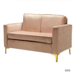 Eldoria Sofa Loveseat With Gold Stainless Leg | Karat Home -Baxton Studio Store GUEST 11432fea eb4d 4e2d a30f f2d2302045db