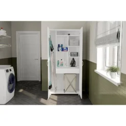 Santa Fe 2 Door Storage Cabinet White - Polifurniture -Baxton Studio Store GUEST 123b860b c16a 4ed1 b0f1 e5f8b09c4006