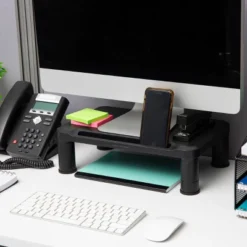 Mind Reader 2pk Small Plastic Monitor Stands Black -Baxton Studio Store GUEST 1248a85b ee18 4a6e 88ee 154194320e4e