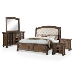 5pc Lellen Bedroom Set Beige/Rustic Natural Tone - HOMES: Inside + Out -Baxton Studio Store GUEST 124d7817 ae6f 4fa7 937c 4d0a1ede681b