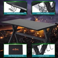 Costway X-Shaped Gaming Desk & Racing Style Massage Chair Set Home Office Black+White/Blue/Grey/Red -Baxton Studio Store GUEST 12be490d e557 49fe b73f 8b51e6bc7ea9