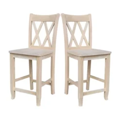 24" Double X Back Counter Height Barstool Unfinished - International Concepts -Baxton Studio Store GUEST 13173376 f751 4a85 a446 36bfea3eb99e