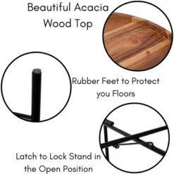 BIRDROCK HOME Folding Side Table With Removable Wood Tray -Baxton Studio Store GUEST 13c22311 c27a 49c7 86bc 3bd1a37d56b6