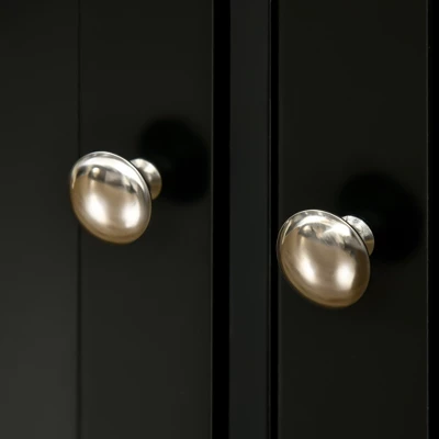 HOMCOM Modern Sideboard With Rubberwood Top, Buffet Cabinet With Storage Cabinets, Drawers And Adjustable Shelves For Living Room, Kitchen, Black 4 HOMCOM Modern Sideboard With Rubberwood Top, Buffet Cabinet With Storage Cabinets, Drawers And Adjustable Shelves For Living Room, Kitchen, Black - Image 4