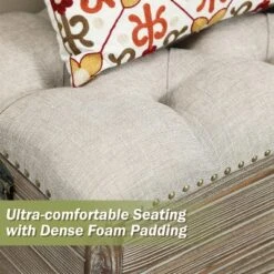 LuxenHome 47.2-Inch Wide Upholstered Wood Storage Bench. -Baxton Studio Store GUEST 14cf4395 fa70 4ef6 acbf d2014bc5a269