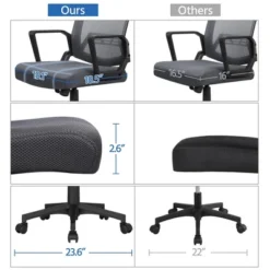 Yaheetech Adjustable Mid-Back Office Chair Computer Chair With Wheels -Baxton Studio Store GUEST 153589e5 0249 4df5 92e5 5f6d101476ff