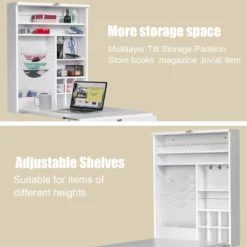 Costway White Wall Mounted Table Convertible Desk Fold Out Space Saver Chalkboard -Baxton Studio Store GUEST 159ca89d 2ee1 40f1 9d7a 2cd6f812d7dd