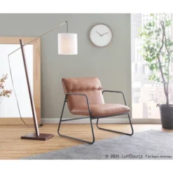 Casper Armchair Leather/Steel Black/Camel Brown - LumiSource -Baxton Studio Store GUEST 15dbad3f ee10 4ef4 84c7 80009fb5305d